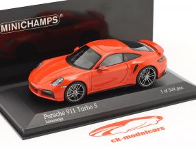 Porsche 911 Turbo S year 2020 lava orange 1:43 Minichamps