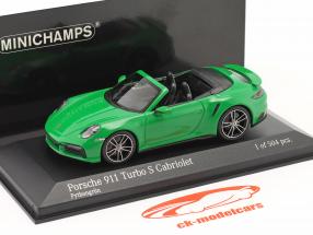 Porsche 911 (992) Turbo S Cabrio Byggeår 2020 python grøn 1:43 Minichamps