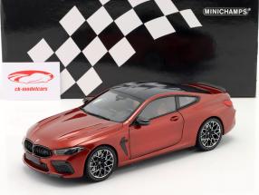 BMW 8 series M8 Coupe (F92) Byggeår 2020 rød metallisk 1:18 Minichamps
