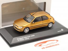 Peugeot 306 S16 Byggeår 1998 gul / guld 1:43 Solido