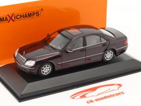 Mercedes-Benz Clase S (W220) Año de construcción 1998 rojo metálico 1:43 Minichamps