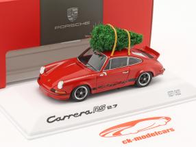 Porsche 911 Carrera RS 2.7 Avec Sapin de Noël rouge 1:43 Spark