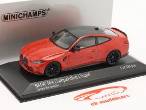 BMW M4 Competition Coupe (G82) Baujahr 2020 Toronto rot metallic 1:43 Minichamps