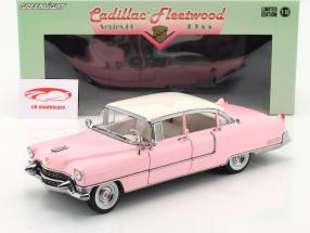 Cadillac Fleetwood Series 60 Año de construcción 1955 rosado / Blanco 1:18 Greenlight