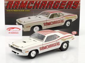 Plymouth Hemi Cuda Ramchargers year 1970 white / red 1:18 GMP