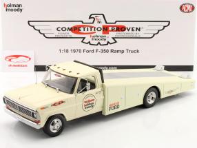 Ford F-350 Ramp Truck Holman Moody Año de construcción 1970 crema Blanco 1:18 GMP