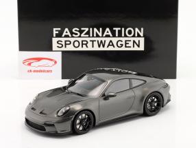 Porsche 911 (992) GT3 Touring 2022 cinza ágata metálico / Preto aros 1:18 Minichamps