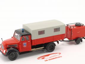 Robur Garant 30K Brandvæsen trup varevogn med Trailer 1:43 Altaya