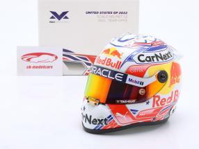 Max Verstappen Red Bull #1 EE.UU GP fórmula 1 Campeón mundial 2022 casco 1:2 Schuberth