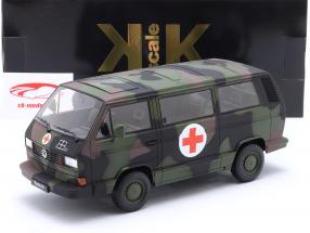 Volkswagen VW T3 Bus Syncro bevæbnede styrker ambulance 1987 camouflage 1:18 KK-Scale