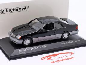 Mercedes-Benz 600 SEC (C140) Byggeår 1992 sort 1:43 Minichamps