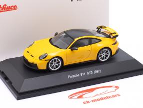 Porsche 911 (992) GT3 Baujahr 2021 gelb 1:43 Schuco