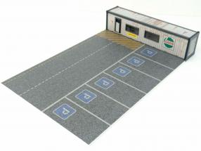 conteneur de bureau avec places de parking diorama pour voitures modèles 1:43 Dioramatoys