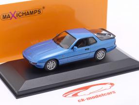 Porsche 924 Byggeår 1976 blå metallisk 1:43 Minichamps