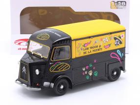 Citroen Type H Food Truck Los Tacos de la Muerte 1969 preto / amarelo 1:18 Solido