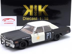 Dodge Monaco Bluesmobile look-a-like 1974 zwart / wit 1:18 KK-Scale