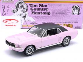 Ford Mustang Coupe Byggeår 1967 lyserød / sort 1:18 Greenlight