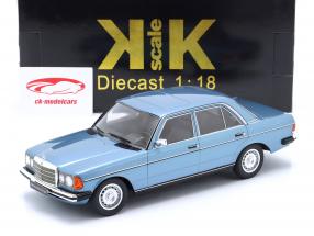 Mercedes-Benz 230E (W123) Año de construcción 1975 azul claro metalizado 1:18 KK-Scale