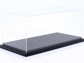 luxe Vitrine en acrylique avec similicuir sur Plaque de base en MDF noir 1:12 Jewel Cases