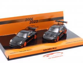 2-Car Set 17 Flere år Porsche 911 GT3 RS: 997.1 (2006) & 992 (2023) 1:43 Minichamps