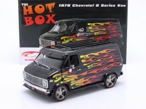 Chevrolet G Series Van "Hot Box" year 1976 black 1:18 Greenlight