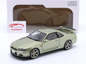 Nissan Skyline GT-R (R34) RHD Baujahr 1999 hellgrün metallic 1:18 Solido