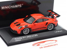 Porsche 911 (992) GT3 RS 2023 red / silver rims & decor 1:43 Minichamps