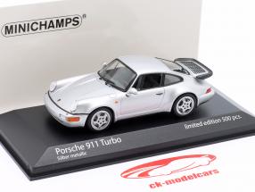 Porsche 911 (964) Turbo year 1990 silver metallic 1:43 Minichamps