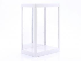 Enkelt vitrine med Led lys og Spejl til tegn vægt 1:6 hvid Triple9