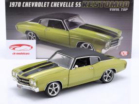 Chevrolet Chevelle SS Restomod avec Toit en vinyle 1970 vert / noir 1:18 GMP