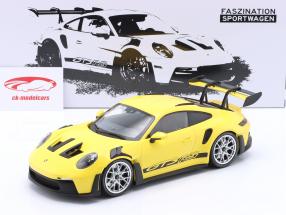 Porsche 911 (992) GT3 RS 建设年份 2023 黄色的 / 银 轮辋 1:18 Minichamps