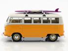 Volkswagen VW Classic Bus 同 冲浪板 建造年份 1962 黄 / 白 1:24 Welly