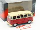 Volkswagen VW T1 Samba Bus rosso / crema bianco 1:43 Cararama