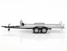 pendant Auto transporter trailer with tandem axle silver 1:43 Cararama