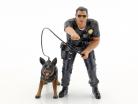 Police K9 unidade Set II: Police Officer e K9 cão 1:18 American Diorama