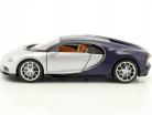 Bugatti Chiron année de construction 2017 argent / bleu 1:24 Welly