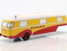 Caravan trailer Pinder circus year 1955 yellow / red / white 1:43 Direkt Collections