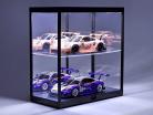 Double showcase with LED lighting for model cars in scale 1:18 black Triple9