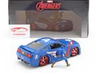 Ford Mustang GT 2006 Con Figura Captain America Marvel Avengers 1:24 Jada Toys