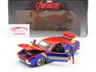 Ford Mustang Mach 1 1973 with Avengers Figure Captain Marvel 1:24 Jada Toys