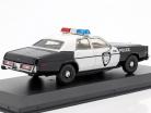 Dodge Monaco Police 建設年 1977 黒 / 白い 1:43 Greenlight