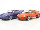2 wagens set Porsche 911 Carrera RSR & Porsche 911 Carrera RS (964) oranje / blauw 1:18 Solido