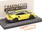 Porsche 911 (991 II) GT2 RS Weissach pakket 2018 racing geel / zwart velgen 1:43 Minichamps