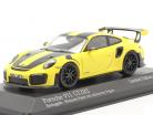 Porsche 911 (991 II) GT2 RS Weissach paquet 2018 racing jaune / noir jantes 1:43 Minichamps