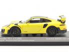 Porsche 911 (991 II) GT2 RS Weissach pakke 2018 racing gul / sort fælge 1:43 Minichamps
