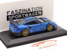 Porsche 911 (991 II) GT2 RS Weissach Package 2018 blu voodoo / d&#39;oro cerchi 1:43 Minichamps