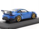 Porsche 911 (991 II) GT2 RS Weissach Package 2018 voodoo blue / golden rims 1:43 Minichamps