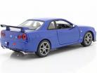 Nissan Skyline GT-R (R34) 青い 1:24 Welly