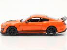 Ford Mustang Shelby GT 500 Anno di costruzione 2020 arancia / nero 1:24 Maisto