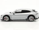 Porsche Taycan Turbo S Cross Turismo 2021 eisgrau mit Vitrine 1:18 Minichamps